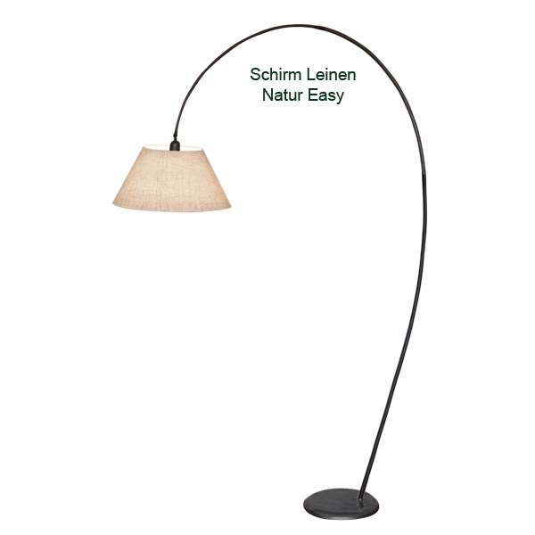 Menzel Flair Standleuchte E27, Schirm konisch Chintz D=35cm Farbe nach Wahl, Eisen braun-schwarz