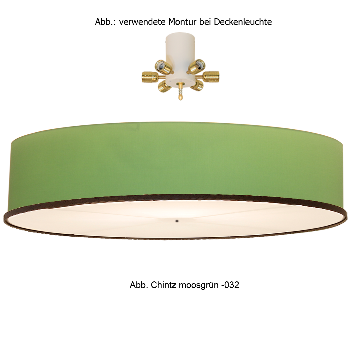 Menzel Pusta große Deckenleuchte D=100cm, 6 x E27 mit Zier Ring Lampenschirm Leinen oder Chintz nach Wahl für das Landhaus