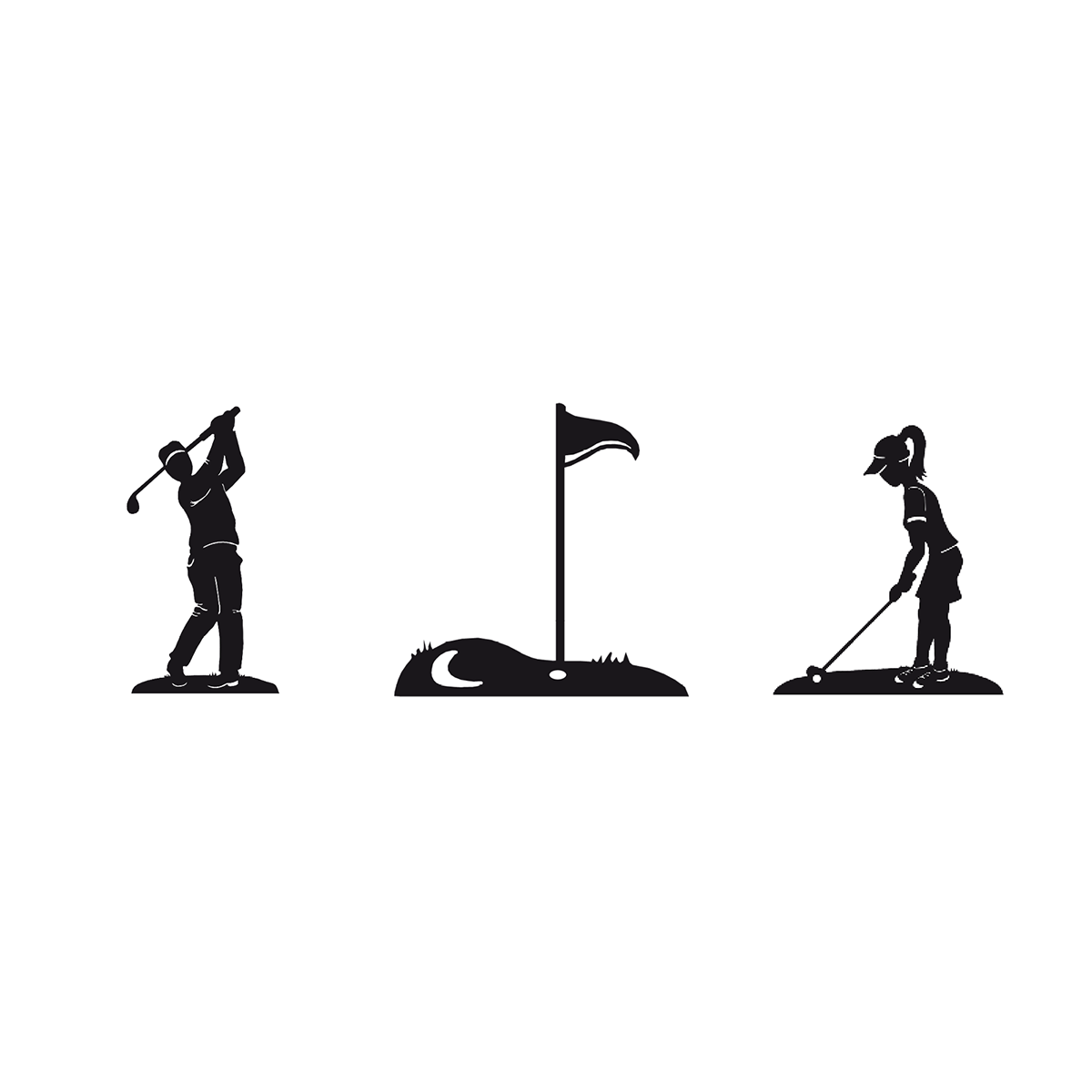Themen Wahl Motivgruppe Golf A3: Golferin, Golfer, Golfplatz