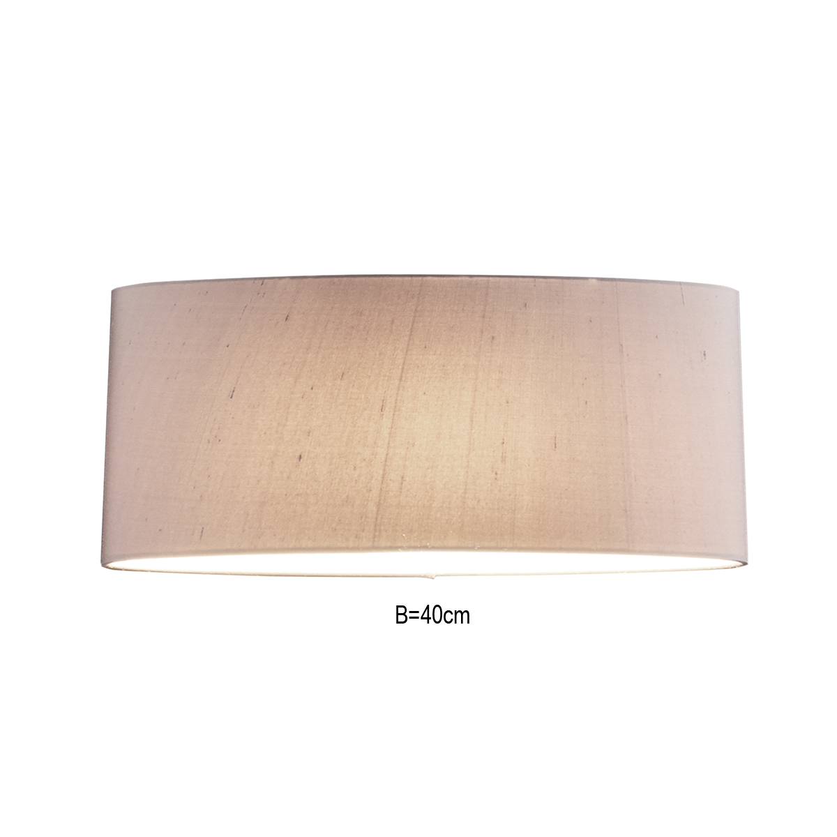 Lampenschirm Sonderform Living oval B=40cm Tonne Seide Farbe und Halterung nach Wahl