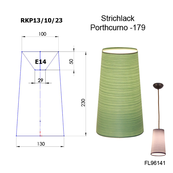 Lampenschirm konisch D=13cm E14 Strichlack und Farbe nach Wahl