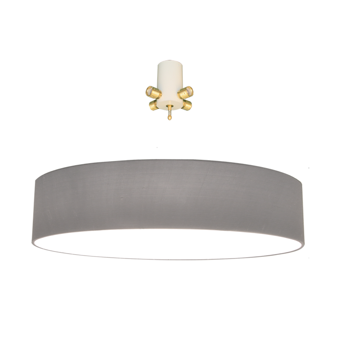 Living Elegant grosse Deckenleuchte D= 80cm 4 flammig E27 mit Lampenschirm in Chintz oder Leinen und Diffusor in Acryl für das Chalet
