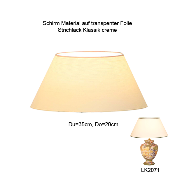 Lampenschirm konisch D=35/20cm E27 Strichlack Farbe nach Wahl