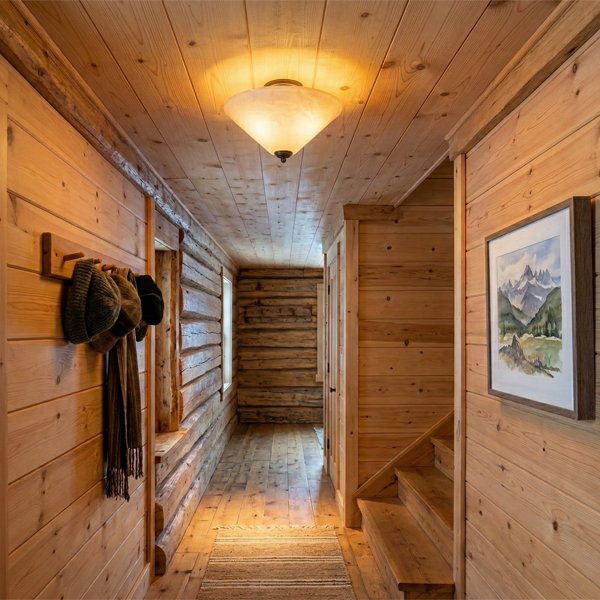 Menzel Pusta Deckenleuchte schlicht D=35cm Abschluß Zierteil braun schwarz mit Opal Glas für das Landhaus