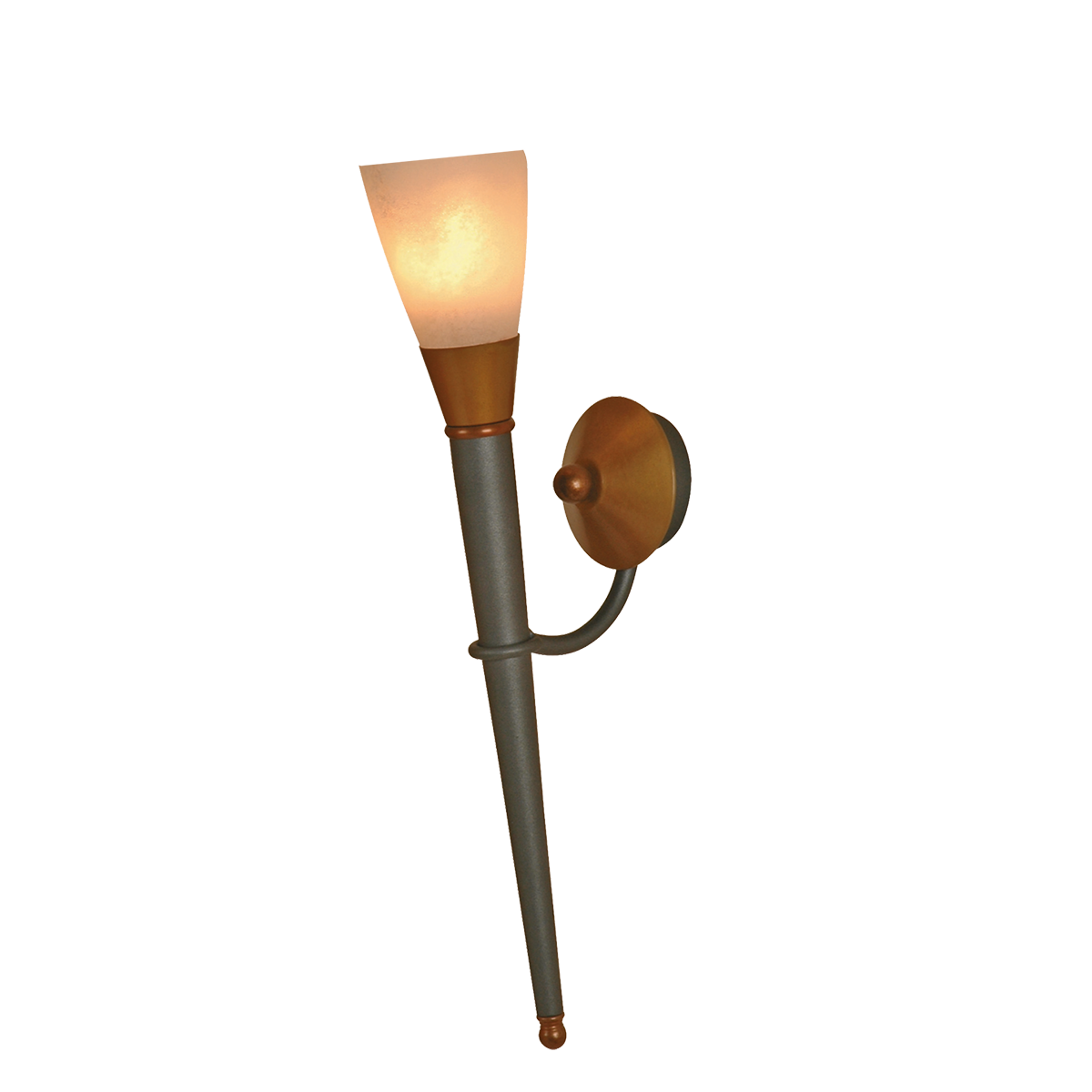 Menzel Stella Fackel klein H=45cm bleifarbig oder braun schwarz mit Messing Zierteilen und Glas Scaco uni