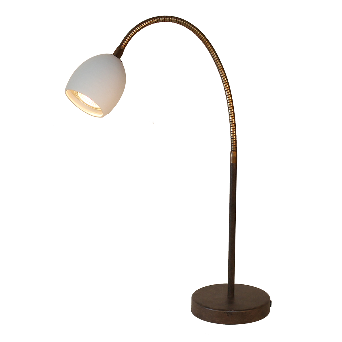 Menzel Provence Keramik Tischleuchte Leseleuchte braun schwarz mit Flexarm und weißem Keramik Kopf GU10