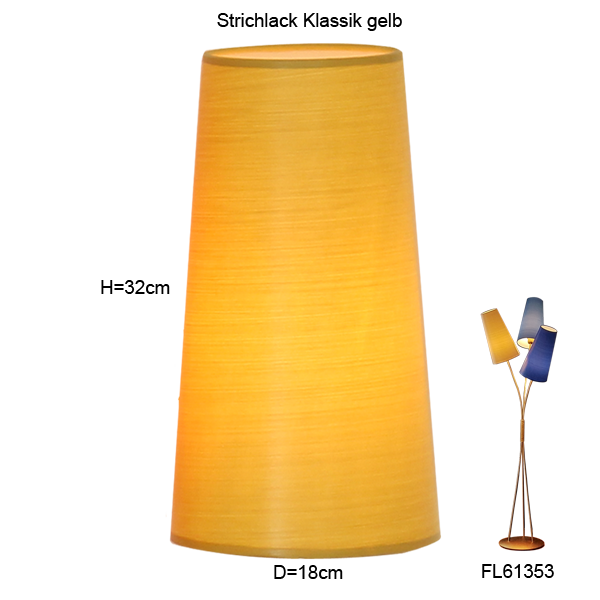 Menzel Lampenschirm konisch D=18cm, H=32cm, E27 Strichlack Farbe nach Wahl