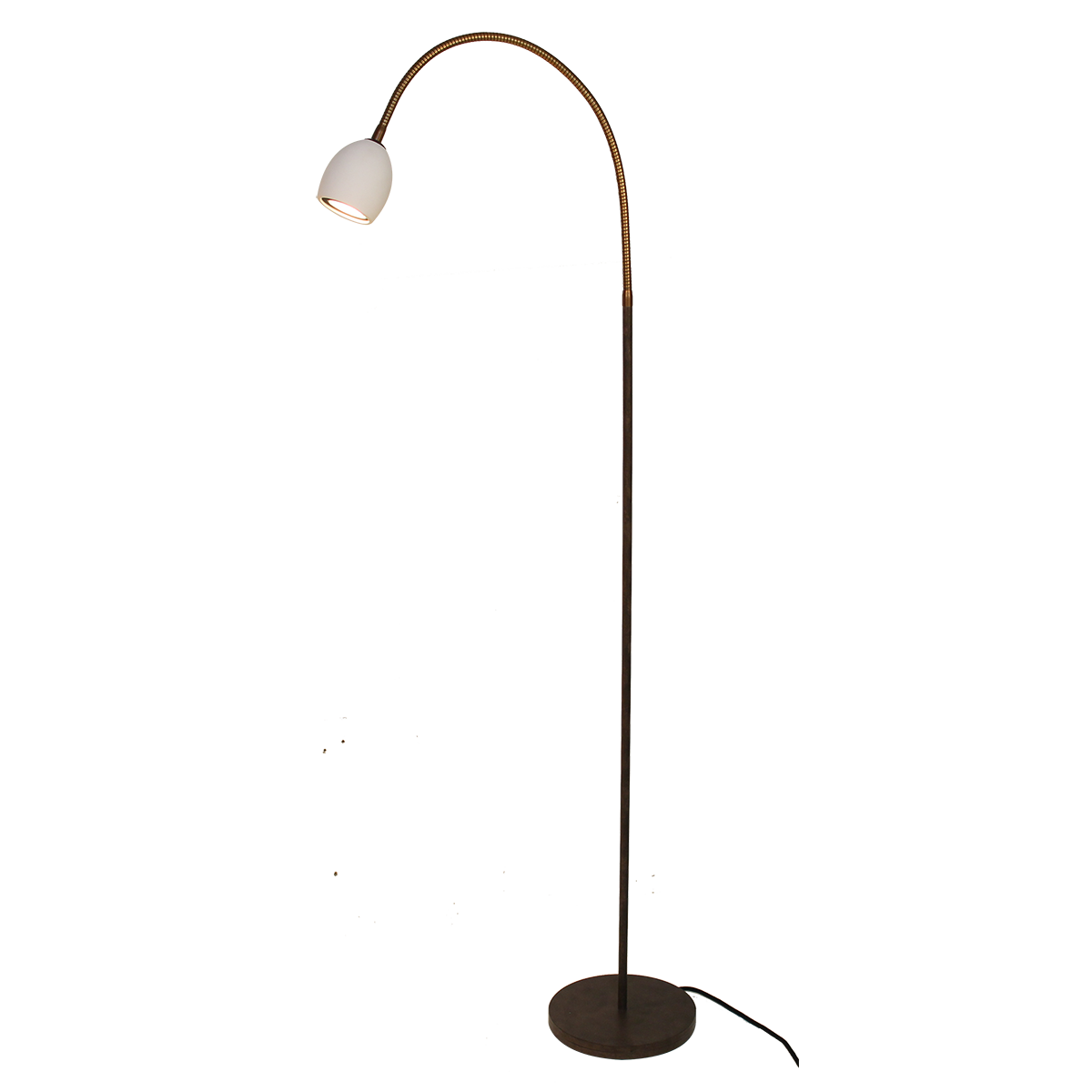 Menzel Provence Keramik Standleuchte Leseleuchte braun schwarz mit Flexarm und weißem Keramik Kopf GU10