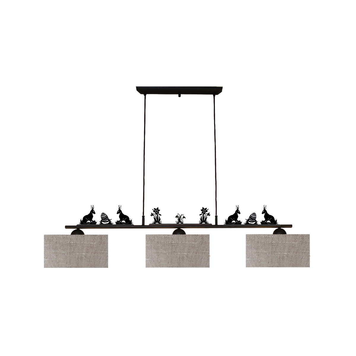 Menzel Themen Esstisch Balken B=130cm, braun schwarz, incl. wechselbaren magnetischen Motiv Leisten, Leinen Schirm