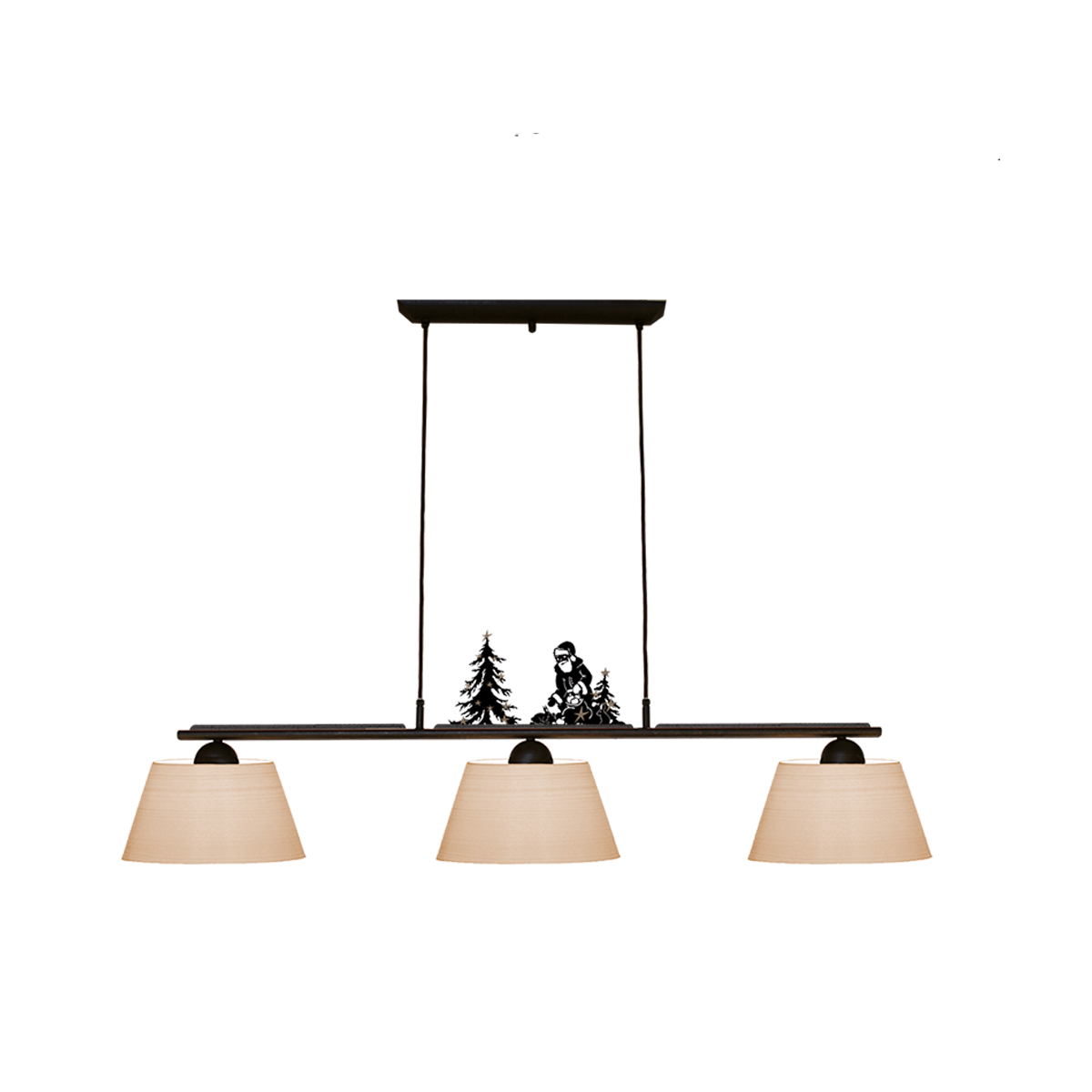 Menzel Themen Esstisch Balken B=130cm, braun schwarz, incl. wechselbaren magnetischen Motiv Leisten, Strichlack Schirm