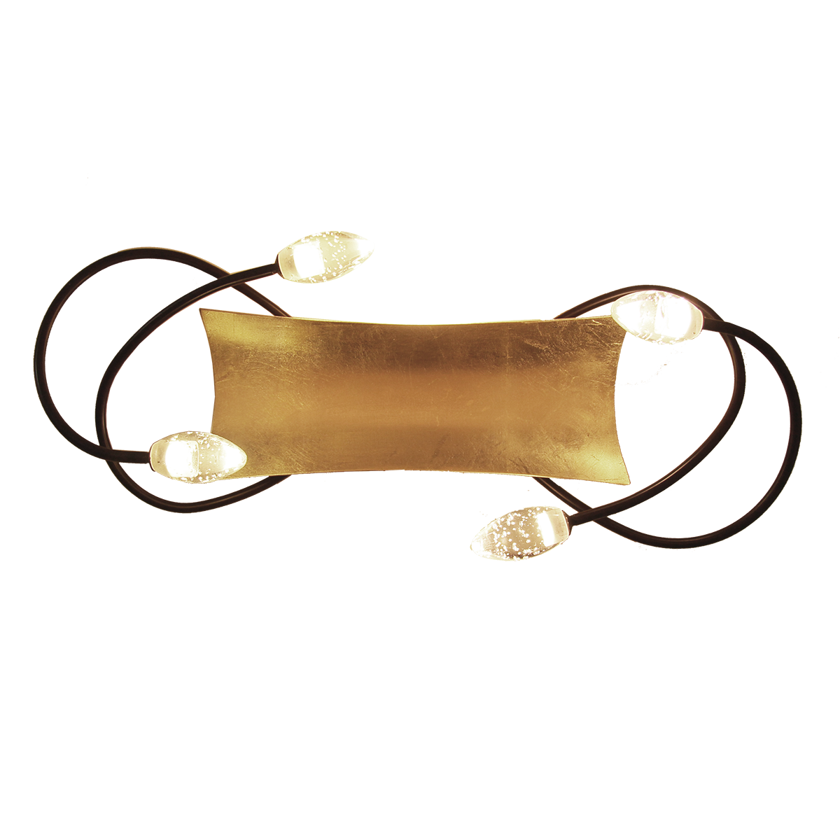 Menzel Donna LED 3,6W Wandleuchte nach oben und unten scheinend und 4 LED Glastropfen Blende Blattgold