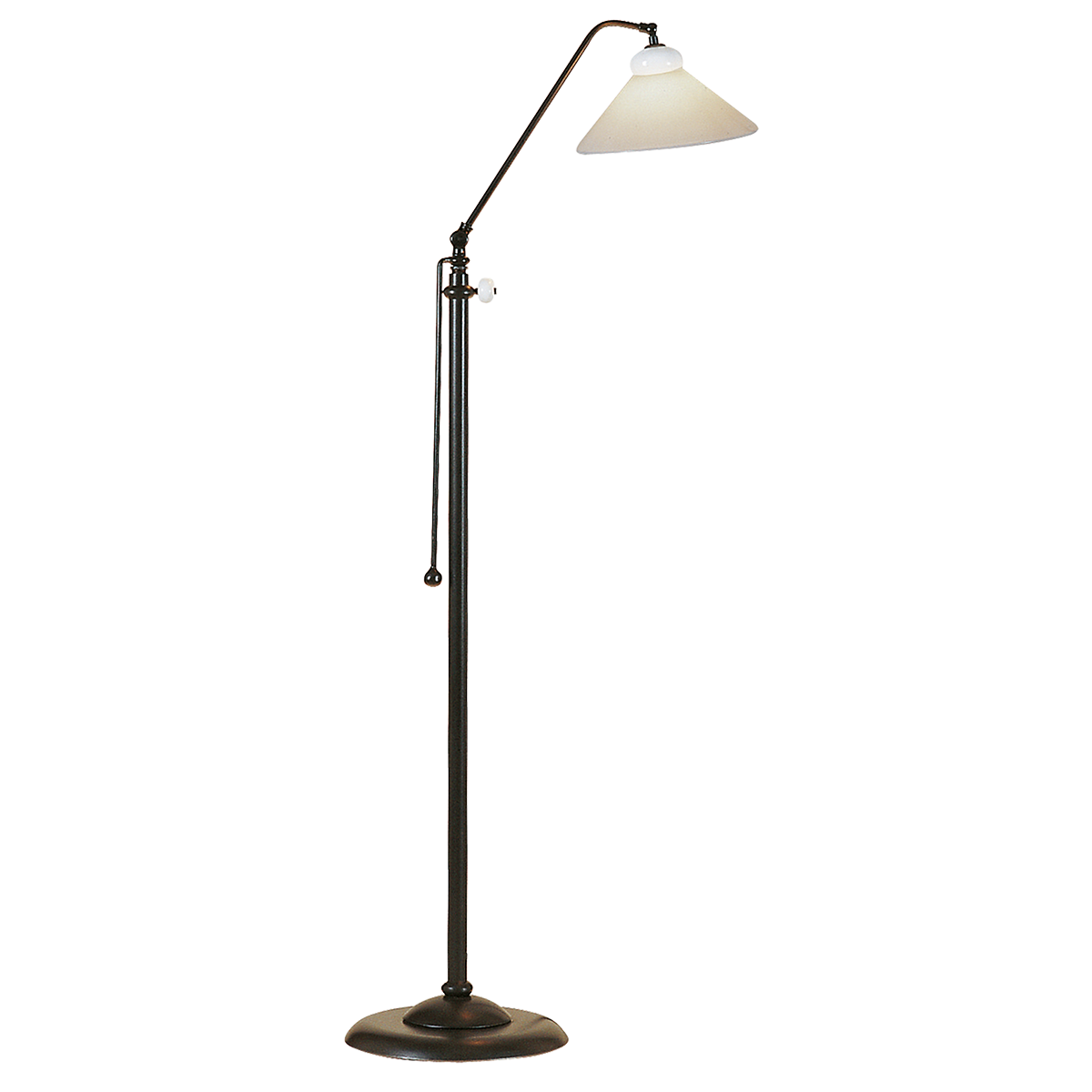 Menzel Provence Keramik Standleuchte Leseleuchte höheneinstellbar mit konischen Opalglas weiß für das Landhaus