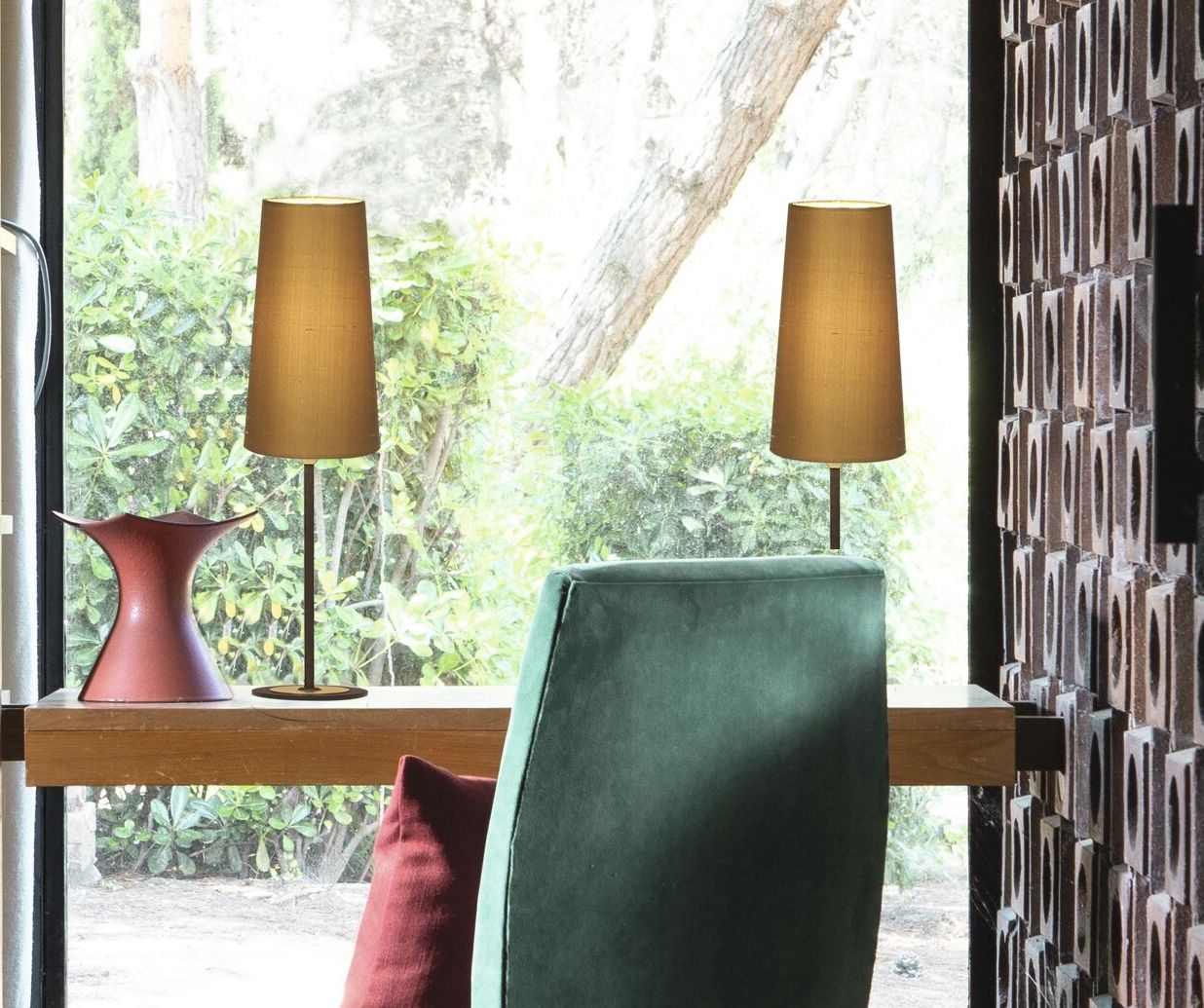 Menzel Flair Tischlampe 30, Schirm Seide D=13cm Farbe nach Wahl