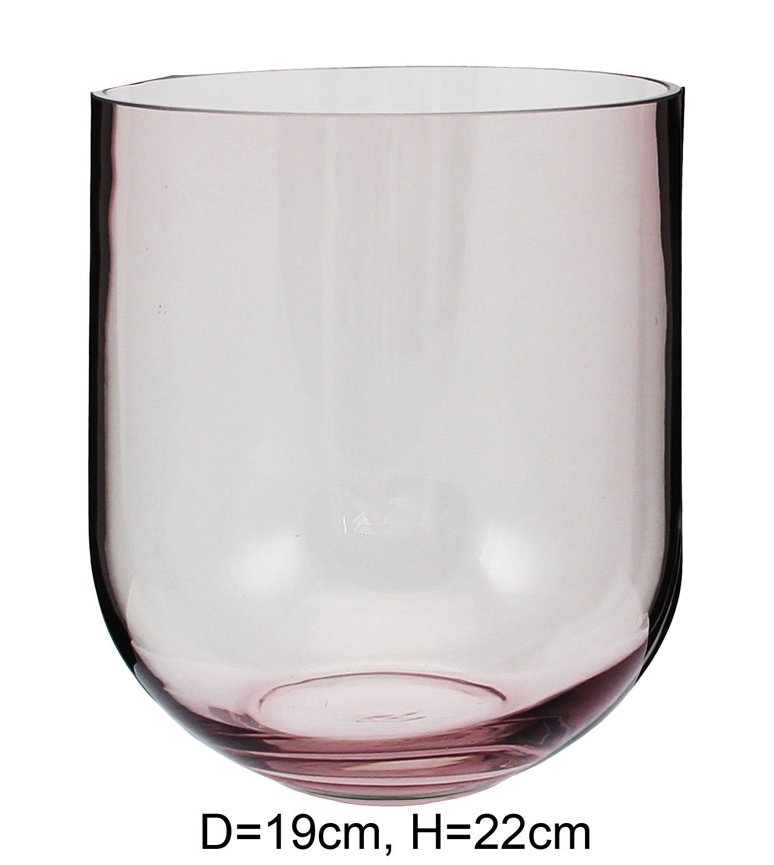 Glaskübel / Vase rosa durchgefärbt, D19cm, H22cm