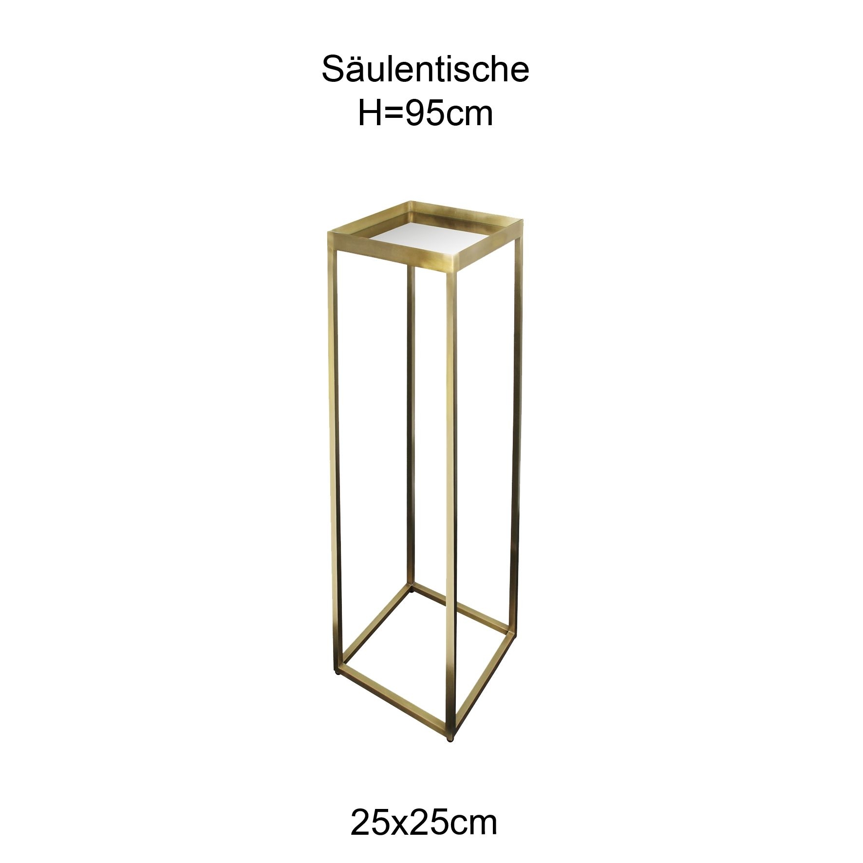 Kaheku Säulentisch, Messing, Spiegeloberfläche, H90cm