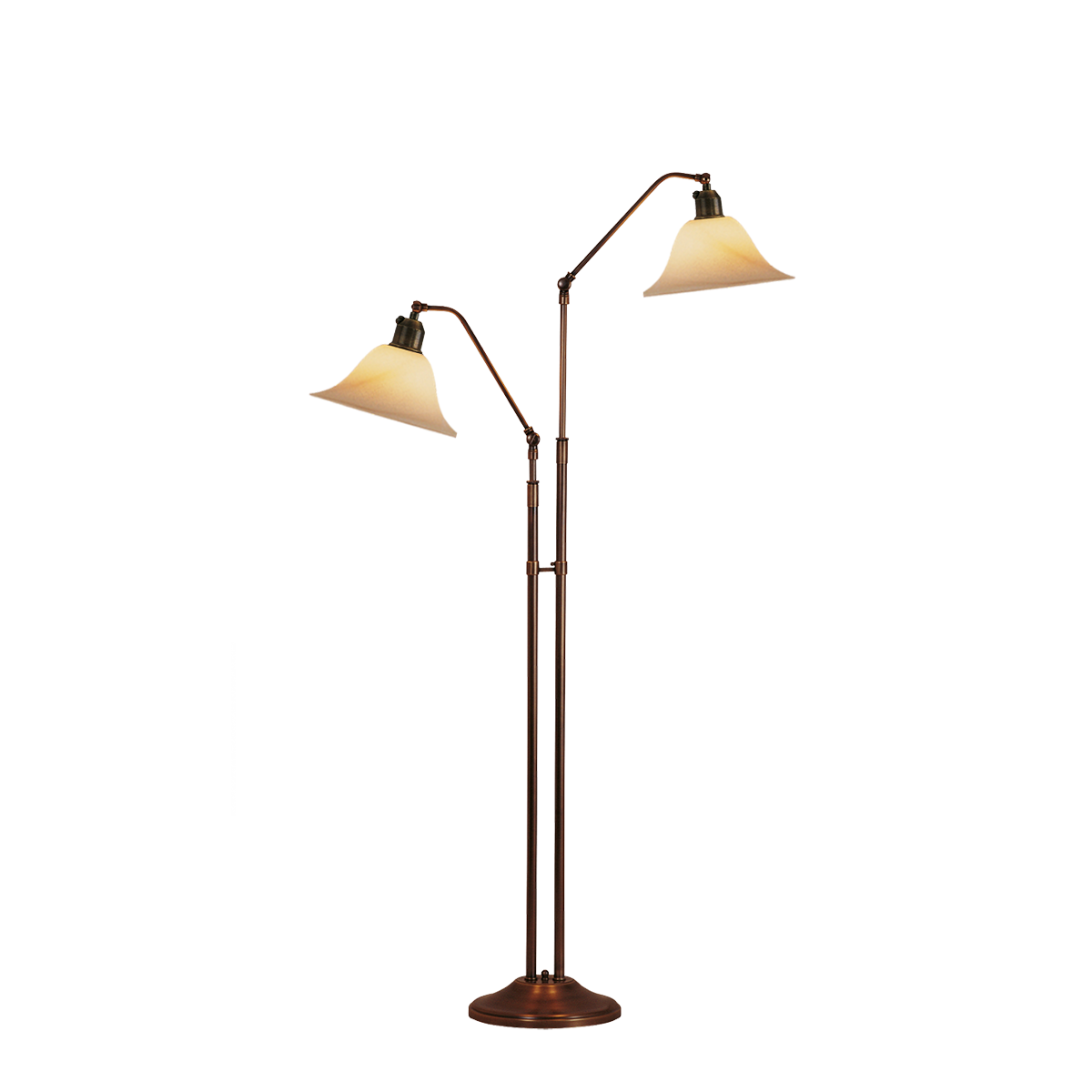 Menzel Anno 1900 Leseleuchte höhenverstellbar, Rauchglas D=25cm, Messing brüniert oder gebürstet