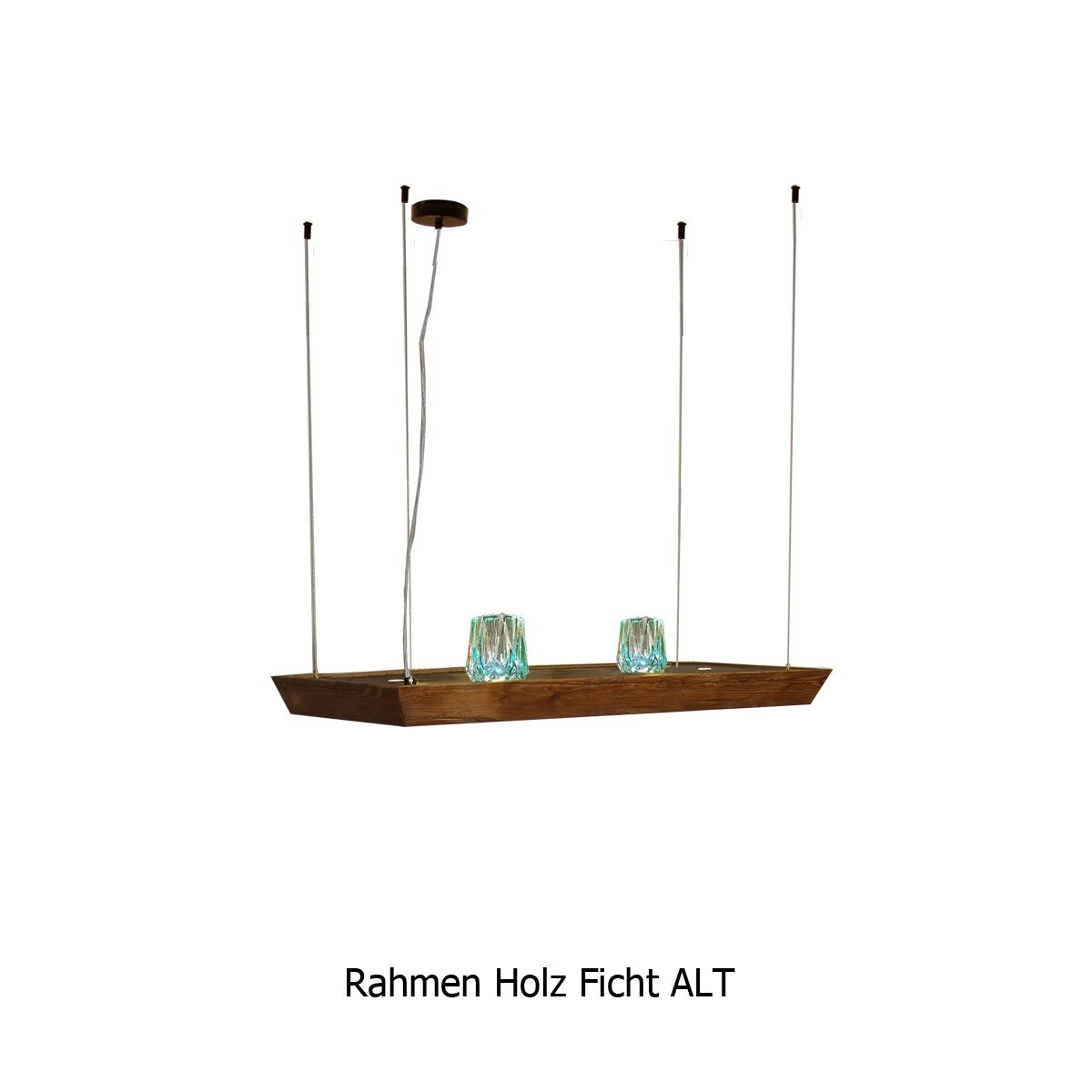 Menzel DECO Plattform 80cm Esstisch LED Hängeleuchte Holz für Tische über 120cm Länge Licht nach oben und unten für das Landhaus