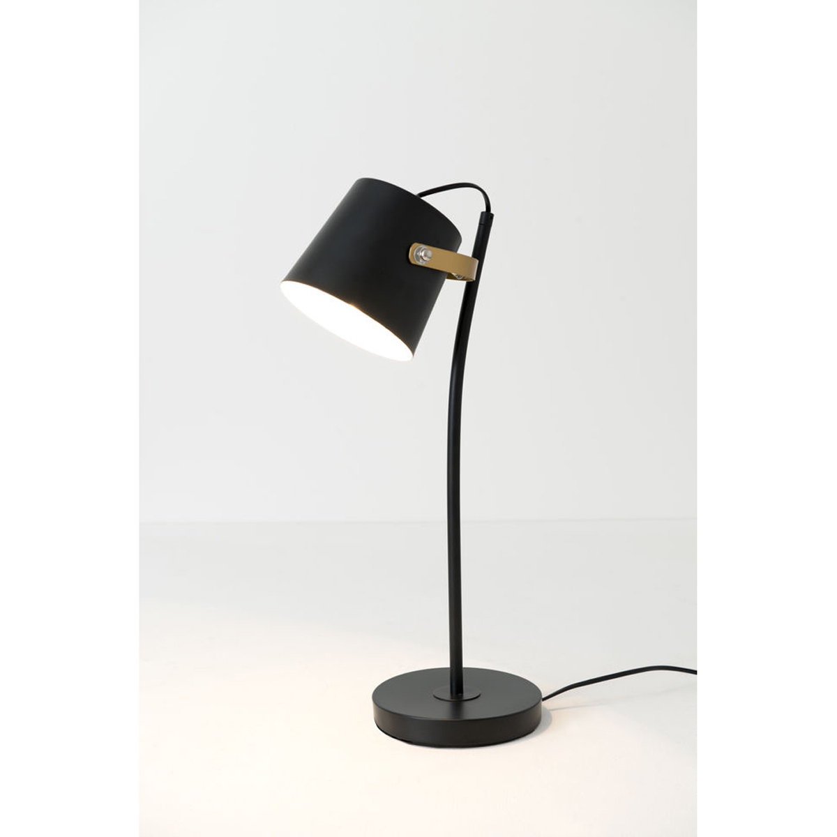 Holländer Tischlampe 1flg, ESPERTO, Eisen schwarz-gold, H= 53cm, B= 14cm, T= 20cm, 1xE27-Fassung